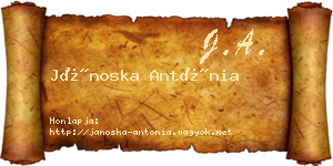 Jánoska Antónia névjegykártya